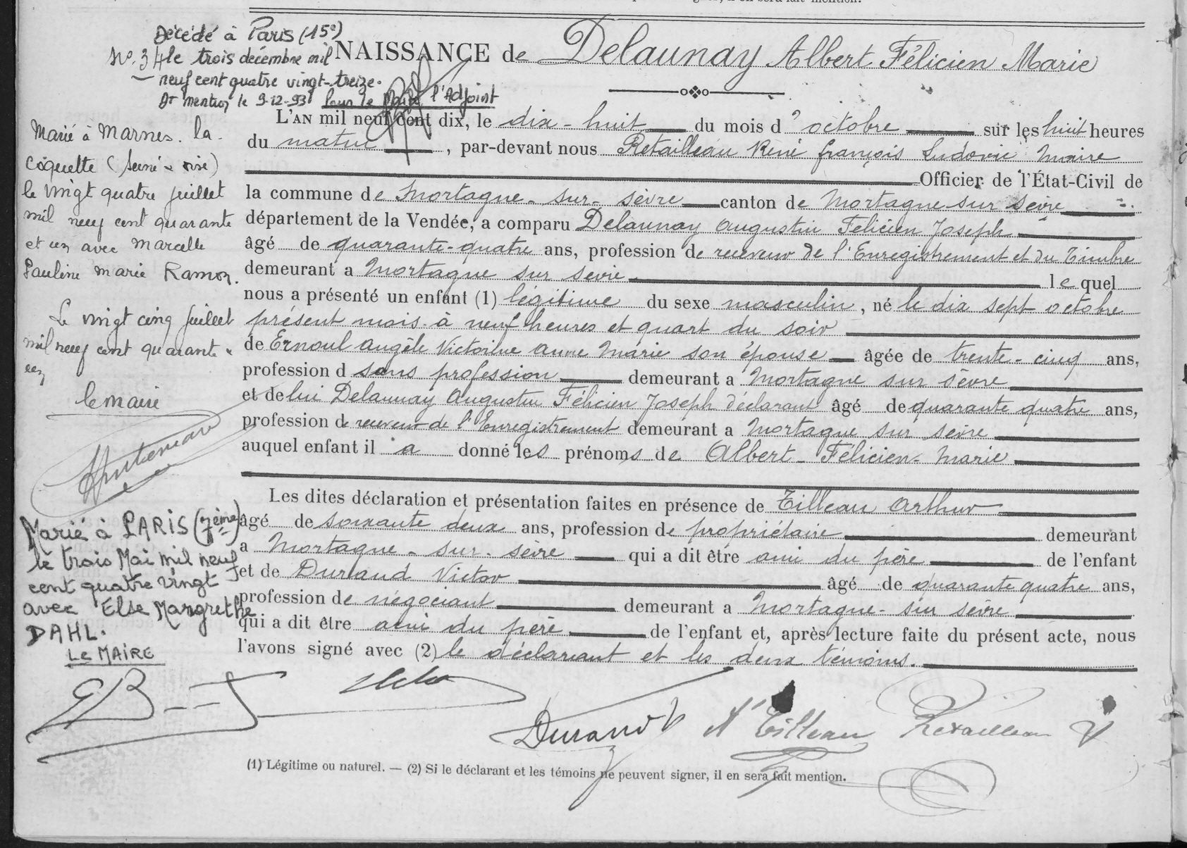 Original birth certificate